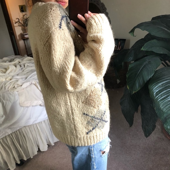 VINTAGE/ chunky wool argyle knit - Picture 4 of 7